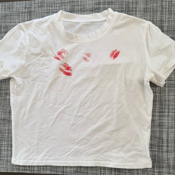 moonkissed collective Tops - RARE Moonkissed Collective Love Letter Baby Cropped Tshirt Women’s Size XS/S